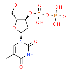 ChemSpider 2D Image | Thymidine 3'-(trihydrogen diphosphate) | C10H16N2O11P2