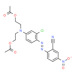 ChemSpider 2D Image | 2-[2-[4-[Bis[2-(acetyloxy)ethyl]amino]-2-chlorophenyl]diazenyl]-5-nitrobenzonitrile | C21H20ClN5O6