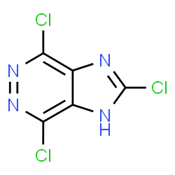 ChemSpider 2D Image | 2,4,7-Trichloro-1H-imidazo[4,5-d]pyridazine | C5HCl3N4
