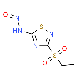 ChemSpider 2D Image | 3-(Ethylsulfonyl)-N-nitroso-1,2,4-thiadiazol-5-amine | C4H6N4O3S2