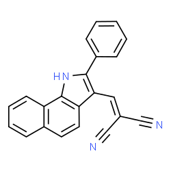 ChemSpider 2D Image | [(2-Phenyl-1H-benzo[g]indol-3-yl)methylene]malononitrile | C22H13N3