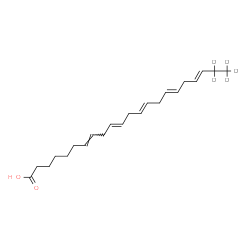 ChemSpider 2D Image | (7E,10E,13E,16E,19E)-(21,21,22,22,22-~2~H_5_)-7,10,13,16,19-Docosapentaenoic acid | C22H29D5O2