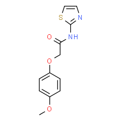 ChemSpider 2D Image | 2-(4-Methoxyphenoxy)-N-(1,3-thiazol-2-yl)acetamide | C12H12N2O3S