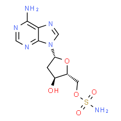 ChemSpider 2D Image | 2'-Deoxy-5'-O-sulfamoyladenosine | C10H14N6O5S