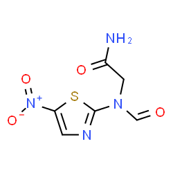 ChemSpider 2D Image | N~2~-Formyl-N~2~-(5-nitro-1,3-thiazol-2-yl)glycinamide | C6H6N4O4S
