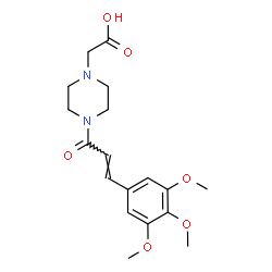 ChemSpider 2D Image | {4-[(2E)-3-(3,4,5-Trimethoxyphenyl)-2-propenoyl]-1-piperazinyl}acetic acid | C18H24N2O6