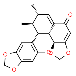 ChemSpider 2D Image | (7S,8S,8aR,14aS,14bR)-7,8-Dimethyl-7,8,8a,14b-tetrahydro-5H-benzo[kl]bis[1,3]dioxolo[4,5-b:4',5'-g]xanthen-5-one | C20H18O6