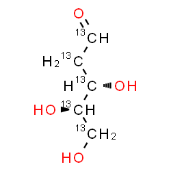ChemSpider 2D Image | 2-Deoxy-D-(~13~C_5_)-erythro-pentose | 13C5H10O4