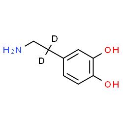 ChemSpider 2D Image | 4-[2-Amino(1,1-~2~H_2_)ethyl]-1,2-benzenediol | C8H9D2NO2