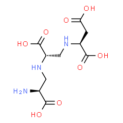 ChemSpider 2D Image | N-[(2S)-2-[[(2S)-2-Amino-2-carboxyethyl]amino]-2-carboxyethyl]-L-aspartic acid | C10H17N3O8