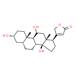 ChemSpider 2D Image | (3alpha,5beta,11alpha)-3,11,14-Trihydroxycard-20(22)-enolide | C23H34O5