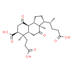 ChemSpider 2D Image | (3R,3aR,5aS,6R,7S,9aR,9bS)-3-[(2R)-4-Carboxy-2-butanyl]-6-(2-carboxyethyl)-3a,6-dimethyl-4,9-dioxododecahydro-1H-cyclopenta[a]naphthalene-7-carboxylic acid | C24H34O8