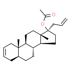 ChemSpider 2D Image | (5S,8R,9S,10S,13S,14S,17R)-17-Allyl-10,13-dimethyl-4,5,6,7,8,9,10,11,12,13,14,15,16,17-tetradecahydro-1H-cyclopenta[a]phenanthren-17-yl acetate (non-preferred name) | C24H36O2