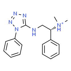 ChemSpider 2D Image | (1R)-N,N-Dimethyl-1-phenyl-2-[(1-phenyl-1H-tetrazol-5-yl)amino]ethanaminium | C17H21N6