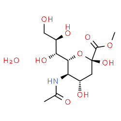 ChemSpider 2D Image | Î²-Neuraminic acid, N-acetyl-, methyl ester, hydrate (1:1) | C12H23NO10