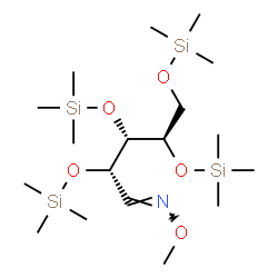 ChemSpider 2D Image | (1E,2S,3S,4R)-N-Methoxy-2,3,4,5-tetrakis[(trimethylsilyl)oxy]-1-pentanimine (non-preferred name) | C18H45NO5Si4