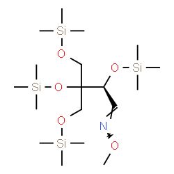 ChemSpider 2D Image | (1E,2S)-N-Methoxy-2,3,4-tris[(trimethylsilyl)oxy]-3-{[(trimethylsilyl)oxy]methyl}-1-butanimine | C18H45NO5Si4