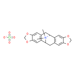 ChemSpider 2D Image | 23,23-Dimethyl-5,7,16,18-tetraoxa-23-azoniahexacyclo[10.10.1.0~2,10~.0~4,8~.0~13,21~.0~15,19~]tricosa-2(10),3,8,13(21),14,19-hexaene perchlorate | C20H20ClNO8