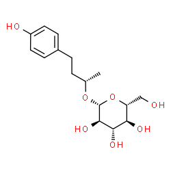 ChemSpider 2D Image | (2S)-4-(4-Hydroxyphenyl)-2-butanyl beta-D-glucopyranoside | C16H24O7