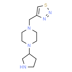 ChemSpider 2D Image | 1-(3-Pyrrolidinyl)-4-(1,2,3-thiadiazol-4-ylmethyl)piperazine | C11H19N5S