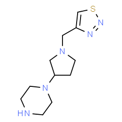 ChemSpider 2D Image | 1-[1-(1,2,3-Thiadiazol-4-ylmethyl)-3-pyrrolidinyl]piperazine | C11H19N5S