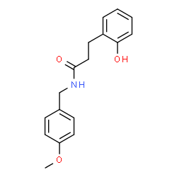 ChemSpider 2D Image | 3-(2-Hydroxyphenyl)-N-(4-methoxybenzyl)propanamide | C17H19NO3