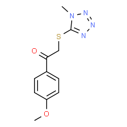 ChemSpider 2D Image | 1-(4-Methoxyphenyl)-2-[(1-methyl-1H-tetrazol-5-yl)sulfanyl]ethanone | C11H12N4O2S