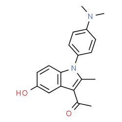 ChemSpider 2D Image | 1-[1-(4-Dimethylamino-phenyl)-5-hydroxy-2-methyl-1H-indol-3-yl]-ethanone | C19H20N2O2