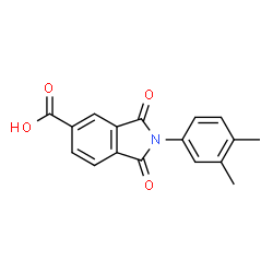 ChemSpider 2D Image | 2-(3,4-dimethylphenyl)-1,3-dioxoisoindole-5-carboxylic acid | C17H13NO4