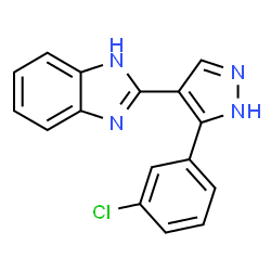 ChemSpider 2D Image | 2-[5-(3-Chlorophenyl)-1H-pyrazol-4-yl]-1H-benzimidazole | C16H11ClN4