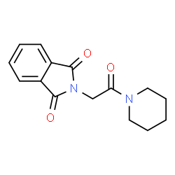 ChemSpider 2D Image | 2-[2-Oxo-2-(1-piperidinyl)ethyl]-1H-isoindole-1,3(2H)-dione | C15H16N2O3