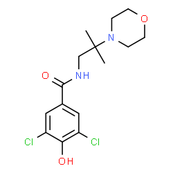 ChemSpider 2D Image | 3,5-Dichloro-4-hydroxy-N-[2-methyl-2-(4-morpholinyl)propyl]benzamide | C15H20Cl2N2O3
