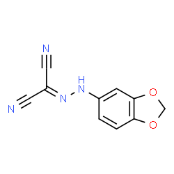 ChemSpider 2D Image | (1,3-Benzodioxol-5-ylhydrazono)malononitrile | C10H6N4O2