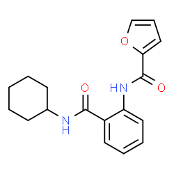 ChemSpider 2D Image | N-[2-(Cyclohexylcarbamoyl)phenyl]-2-furamide | C18H20N2O3