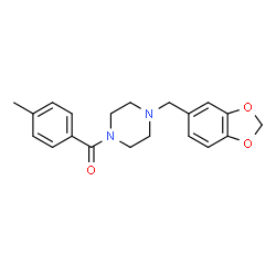 ChemSpider 2D Image | (4-Benzo[1,3]dioxol-5-ylmethyl-piperazin-1-yl)-p-tolyl-methanone | C20H22N2O3