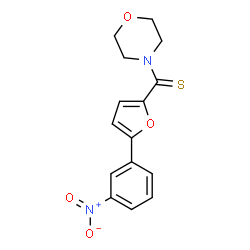 ChemSpider 2D Image | 4-Morpholinyl[5-(3-nitrophenyl)-2-furyl]methanethione | C15H14N2O4S