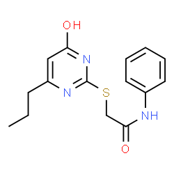 ChemSpider 2D Image | 2-[(4-hydroxy-6-propylpyrimidin-2-yl)sulfanyl]-N-phenylacetamide | C15H17N3O2S
