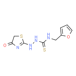 ChemSpider 2D Image | N-(2-Furylmethyl)-2-(4-oxo-4,5-dihydro-1,3-thiazol-2-yl)hydrazinecarbothioamide | C9H10N4O2S2