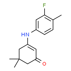 ChemSpider 2D Image | 3-(3-Fluoro-4-methyl-phenylamino)-5,5-dimethyl-cyclohex-2-enone | C15H18FNO