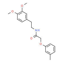 ChemSpider 2D Image | N-[2-(3,4-Dimethoxyphenyl)ethyl]-2-(3-methylphenoxy)acetamide | C19H23NO4