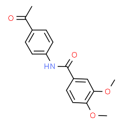 ChemSpider 2D Image | N-(4-Acetylphenyl)-3,4-dimethoxybenzamide | C17H17NO4