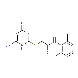 ChemSpider 2D Image | Acetamide, 2-[(4-amino-6-hydroxy-2-pyrimidinyl)thio]-N-(2,6-dimethylphenyl)- | C14H16N4O2S