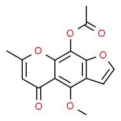 ChemSpider 2D Image | 4-Methoxy-7-methyl-5-oxo-5H-furo[3,2-g]chromen-9-yl acetate | C15H12O6