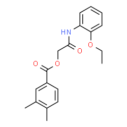 ChemSpider 2D Image | 2-[(2-Ethoxyphenyl)amino]-2-oxoethyl 3,4-dimethylbenzoate | C19H21NO4