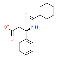 ChemSpider 2D Image | (3R)-3-[(Cyclohexylcarbonyl)amino]-3-phenylpropanoate | C16H20NO3