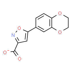 ChemSpider 2D Image | 5-(2,3-Dihydro-1,4-benzodioxin-6-yl)-1,2-oxazole-3-carboxylate | C12H8NO5