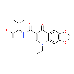 ChemSpider 2D Image | N-[(5-Ethyl-8-oxo-5,8-dihydro[1,3]dioxolo[4,5-g]quinolin-7-yl)carbonyl]-L-valine | C18H20N2O6