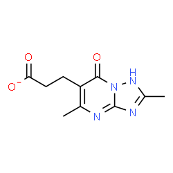 ChemSpider 2D Image | 3-(2,5-Dimethyl-7-oxo-1,7-dihydro[1,2,4]triazolo[1,5-a]pyrimidin-6-yl)propanoate | C10H11N4O3