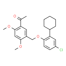 ChemSpider 2D Image | 1-{5-[(4-Chloro-2-cyclohexylphenoxy)methyl]-2,4-dimethoxyphenyl}ethanone | C23H27ClO4