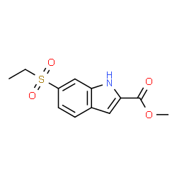 ChemSpider 2D Image | Methyl 6-(ethylsulfonyl)-1H-indole-2-carboxylate | C12H13NO4S